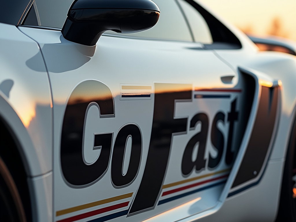 a-sports-car-with-the-words-go-fast-dfuwp22p5q