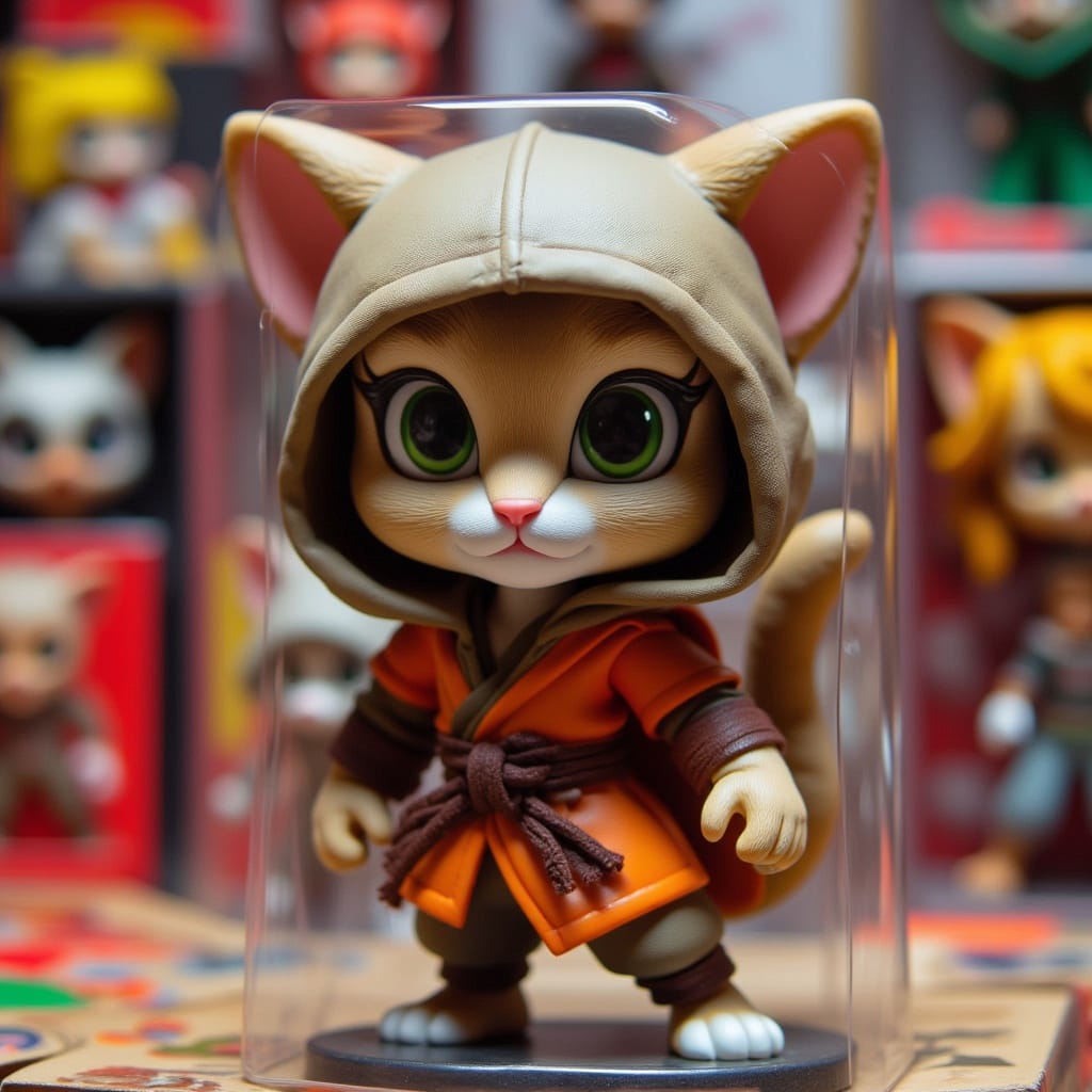 Action figure style sci-fi character with detailed armor and weapons