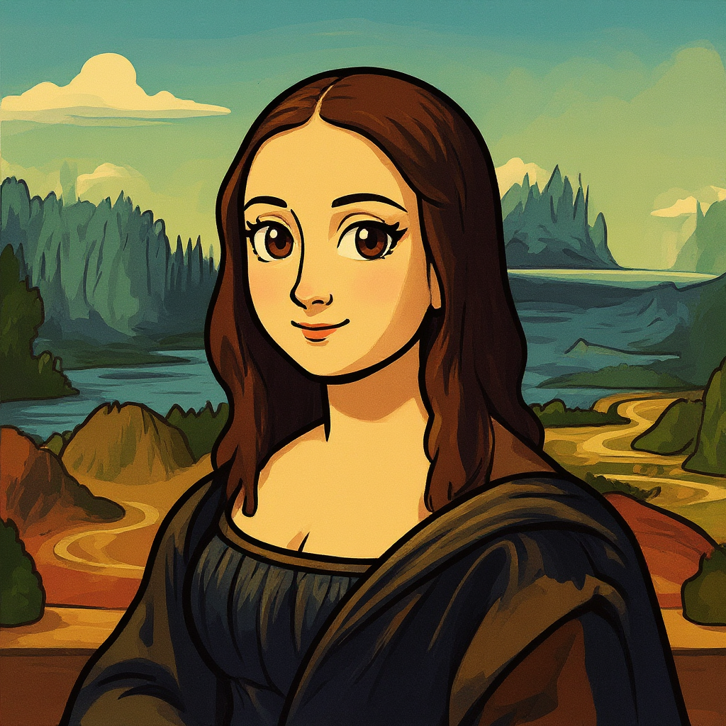 Cartoon style Mona Lisa