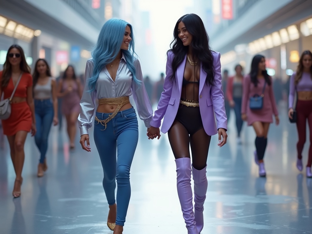 a-beautiful-pair-of-women-walk-holding-hands-sfjljdrzxy