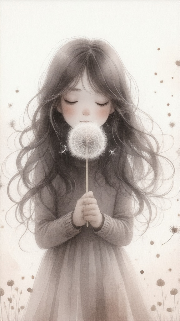 little-girl-with-dandelion-soft-watercolor-and-ink-ufn8c3v5c