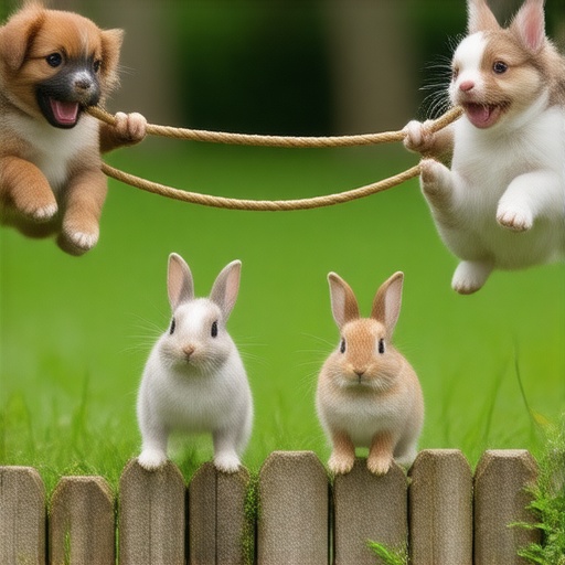a-group-of-animals-are-jumping-rope-two-puppies-40y9ptbwyv-4
