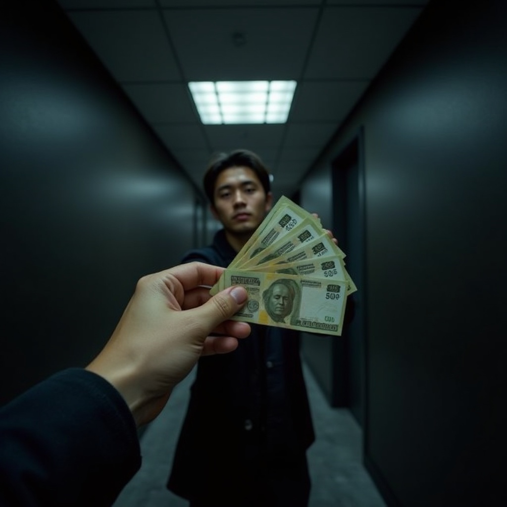 a-mans-hand-holding-up-5-billion-korean-won-while-1643nyfwm2