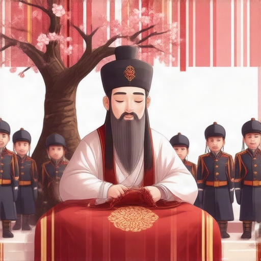 sultan-sitting-under-a-flowering-tree-during-a-k0alifbwvj
