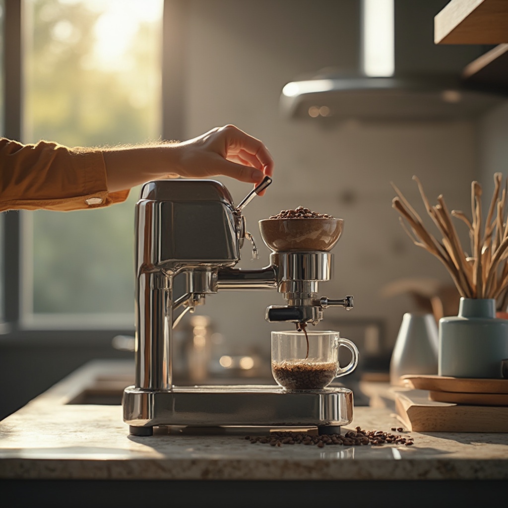 a-sunlit-modern-kitchen-a-hand-meticulously-places-9waejdk9w