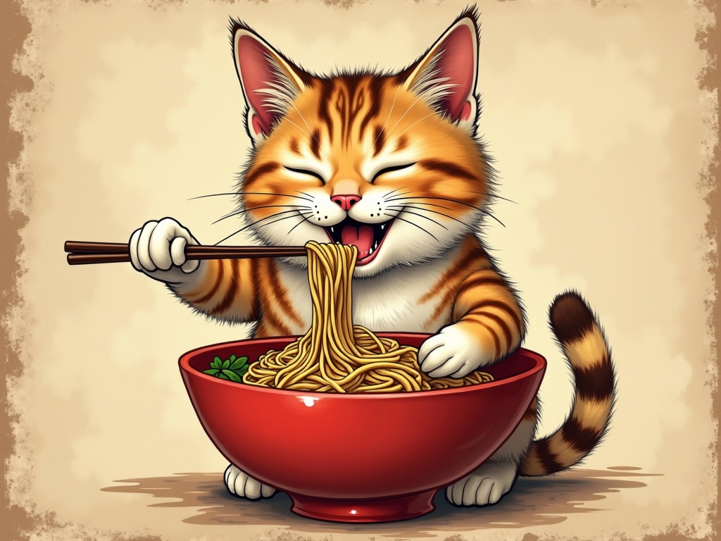 realistic-crazy-cat-sitting-happily-and-eating-y44uwt2ec2